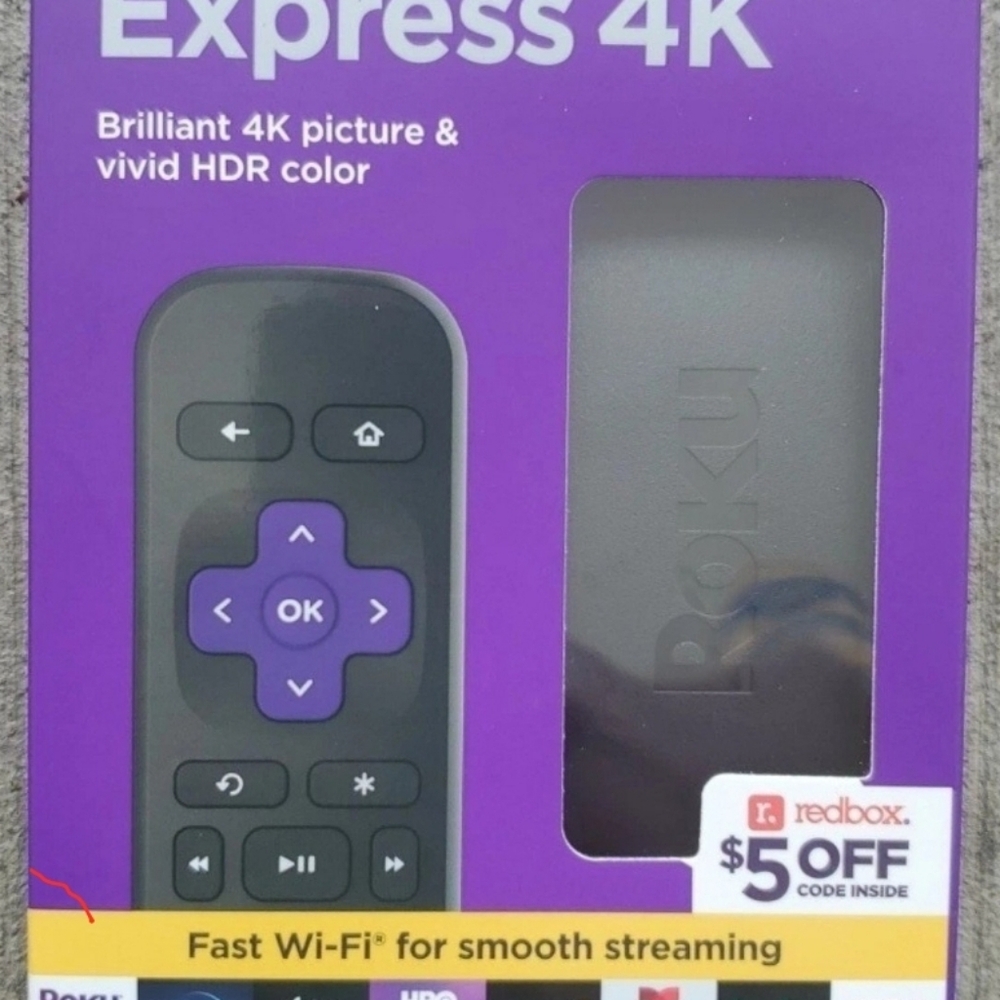 Roku Streaming Stick Express 4K Streaming Device - Black Purple NIB